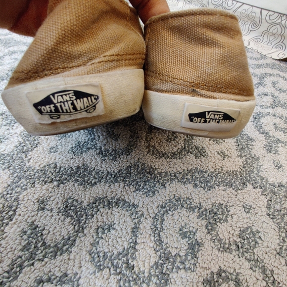 VANS Men's Dark Khaki Tan Canvas Off The Wall Skater Sneakers Loafer Shoes 6.5 - Picture 8 of 10